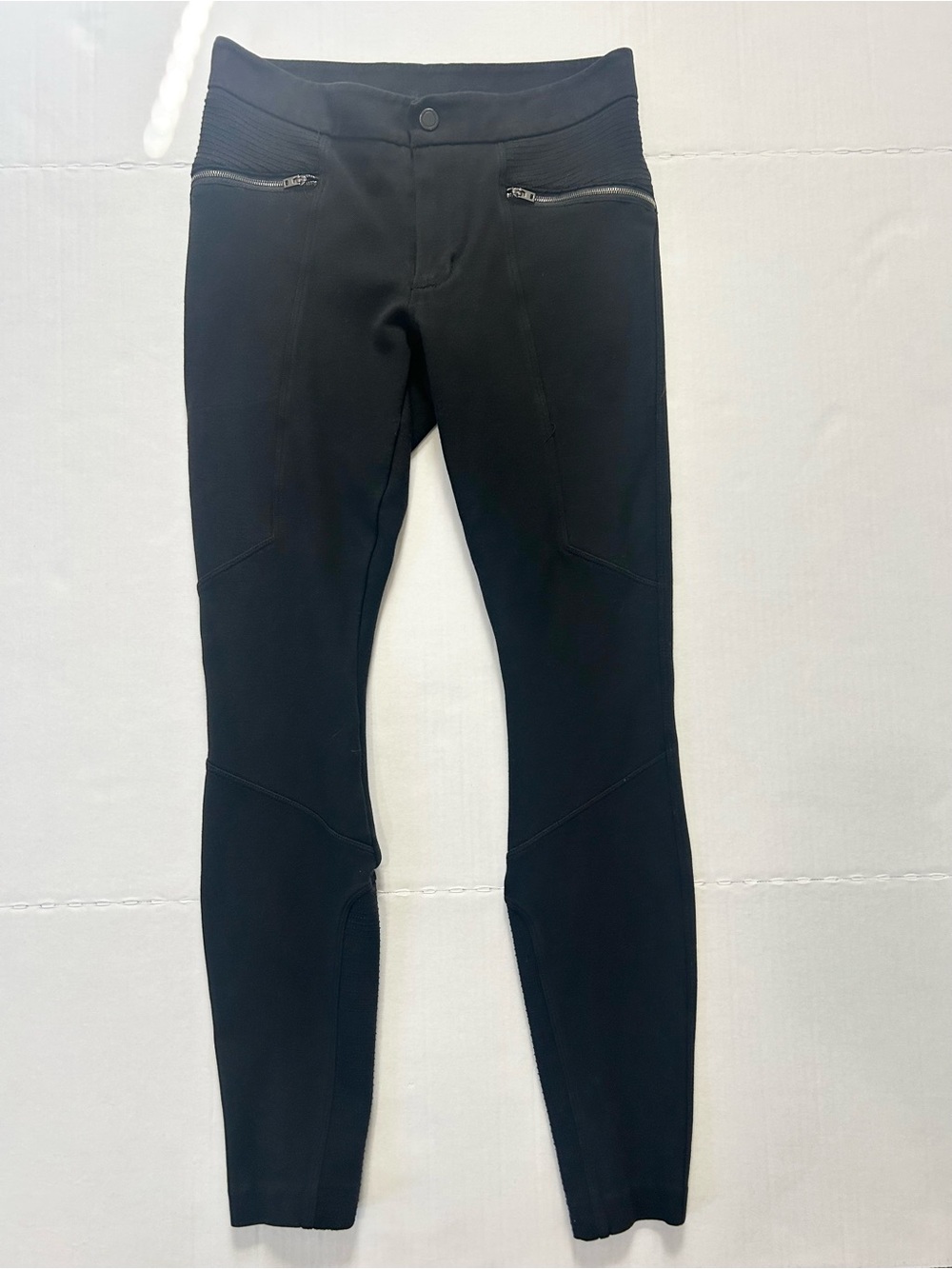 Athleta Black Women’s Skinny Ponte Performance Pants Zipper Pockets